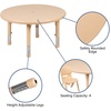 image:imageFlash Furniture 33 Round Natural Plastic Height Adjustable Activity Table Set with 2 ChairsNatural