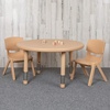 image:imageFlash Furniture 33 Round Natural Plastic Height Adjustable Activity Table Set with 2 ChairsNatural