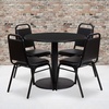 image:imageFlash Furniture 36 Round Mahogany Laminate Table Set with Round Base and 4 Black Trapezoidal Back Banquet ChairsBlack TopBlack Vinyl Seat