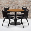 image:imageFlash Furniture 36 Round Mahogany Laminate Table Set with Round Base and 4 Black Trapezoidal Back Banquet ChairsNatural TopBlack Vinyl Seat