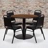 image:imageFlash Furniture 36 Round Mahogany Laminate Table Set with Round Base and 4 Black Trapezoidal Back Banquet ChairsWalnut TopBlack Vinyl Seat