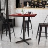 image:imageFlash Furniture 36 Square Black Laminate Table Top with 30 x 30 Bar Height Table BaseMahogany