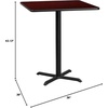 image:imageFlash Furniture 36 Square Black Laminate Table Top with 30 x 30 Bar Height Table BaseMahogany