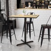 image:imageFlash Furniture 36 Square Black Laminate Table Top with 30 x 30 Bar Height Table BaseNatural