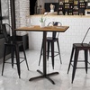 image:imageFlash Furniture 36 Square Black Laminate Table Top with 30 x 30 Bar Height Table BaseWalnut