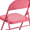 image:imageFlash Furniture 4 Pack HERCULES COLORBURST Series Bubblegum Pink Triple Braced amp Double Hinged Metal Folding Chair1