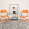 image:imageFlash Furniture 4 Pack HERCULES COLORBURST Series Orange Marmalade Triple Braced amp Double Hinged Metal Folding Chair1
