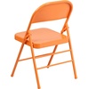 image:imageFlash Furniture 4 Pack HERCULES COLORBURST Series Orange Marmalade Triple Braced amp Double Hinged Metal Folding Chair1