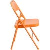 image:imageFlash Furniture 4 Pack HERCULES COLORBURST Series Orange Marmalade Triple Braced amp Double Hinged Metal Folding Chair4