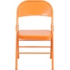 image:imageFlash Furniture 4 Pack HERCULES COLORBURST Series Orange Marmalade Triple Braced amp Double Hinged Metal Folding Chair4