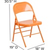 image:imageFlash Furniture 4 Pack HERCULES COLORBURST Series Orange Marmalade Triple Braced amp Double Hinged Metal Folding Chair4