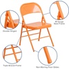 image:imageFlash Furniture 4 Pack HERCULES COLORBURST Series Orange Marmalade Triple Braced amp Double Hinged Metal Folding Chair4