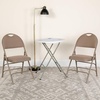 image:imageFlash Furniture 4 Pack HERCULES Series UltraPremium Triple Braced Burgundy Fabric Metal Folding Chair with EasyCarry HandleBeige FabricBeige Frame