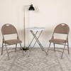 image:imageFlash Furniture 4 Pack HERCULES Series UltraPremium Triple Braced Burgundy Fabric Metal Folding Chair with EasyCarry HandleBeige FabricBeige Frame