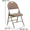 image:imageFlash Furniture 4 Pack HERCULES Series UltraPremium Triple Braced Burgundy Fabric Metal Folding Chair with EasyCarry HandleBeige FabricBeige Frame