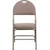 image:imageFlash Furniture 4 Pack HERCULES Series UltraPremium Triple Braced Burgundy Fabric Metal Folding Chair with EasyCarry HandleBeige FabricBeige Frame