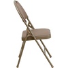 image:imageFlash Furniture 4 Pack HERCULES Series UltraPremium Triple Braced Burgundy Fabric Metal Folding Chair with EasyCarry HandleBeige FabricBeige Frame