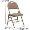 image:imageFlash Furniture 4 Pack HERCULES Series UltraPremium Triple Braced Burgundy Fabric Metal Folding Chair with EasyCarry HandleBeige FabricBeige Frame
