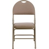 image:imageFlash Furniture 4 Pack HERCULES Series UltraPremium Triple Braced Burgundy Fabric Metal Folding Chair with EasyCarry HandleBeige FabricBeige Frame