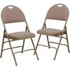 image:imageFlash Furniture 4 Pack HERCULES Series UltraPremium Triple Braced Burgundy Fabric Metal Folding Chair with EasyCarry HandleBeige FabricBeige Frame