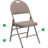 image:imageFlash Furniture 4 Pack HERCULES Series UltraPremium Triple Braced Burgundy Fabric Metal Folding Chair with EasyCarry HandleBeige FabricBeige Frame