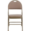 image:imageFlash Furniture 4 Pack HERCULES Series UltraPremium Triple Braced Burgundy Fabric Metal Folding Chair with EasyCarry HandleBeige FabricBeige Frame