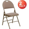 image:imageFlash Furniture 4 Pack HERCULES Series UltraPremium Triple Braced Burgundy Fabric Metal Folding Chair with EasyCarry HandleBeige FabricBeige Frame