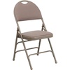 image:imageFlash Furniture 4 Pack HERCULES Series UltraPremium Triple Braced Burgundy Fabric Metal Folding Chair with EasyCarry HandleBeige FabricBeige Frame