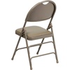 image:imageFlash Furniture 4 Pack HERCULES Series UltraPremium Triple Braced Burgundy Fabric Metal Folding Chair with EasyCarry HandleBeige VinylBeige Frame