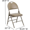 image:imageFlash Furniture 4 Pack HERCULES Series UltraPremium Triple Braced Burgundy Fabric Metal Folding Chair with EasyCarry HandleBeige VinylBeige Frame