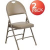image:imageFlash Furniture 4 Pack HERCULES Series UltraPremium Triple Braced Burgundy Fabric Metal Folding Chair with EasyCarry HandleBeige VinylBeige Frame