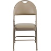image:imageFlash Furniture 4 Pack HERCULES Series UltraPremium Triple Braced Burgundy Fabric Metal Folding Chair with EasyCarry HandleBeige VinylBeige Frame