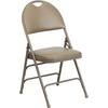 image:imageFlash Furniture 4 Pack HERCULES Series UltraPremium Triple Braced Burgundy Fabric Metal Folding Chair with EasyCarry HandleBeige VinylBeige Frame