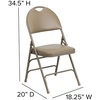 image:imageFlash Furniture 4 Pack HERCULES Series UltraPremium Triple Braced Burgundy Fabric Metal Folding Chair with EasyCarry HandleBeige VinylBeige Frame