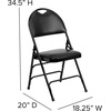 image:imageFlash Furniture 4 Pack HERCULES Series UltraPremium Triple Braced Burgundy Fabric Metal Folding Chair with EasyCarry HandleBlack VinylBlack Frame