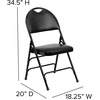 image:imageFlash Furniture 4 Pack HERCULES Series UltraPremium Triple Braced Burgundy Fabric Metal Folding Chair with EasyCarry HandleBlack VinylBlack Frame
