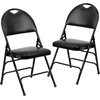 image:imageFlash Furniture 4 Pack HERCULES Series UltraPremium Triple Braced Burgundy Fabric Metal Folding Chair with EasyCarry HandleBlack VinylBlack Frame