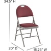 image:imageFlash Furniture 4 Pack HERCULES Series UltraPremium Triple Braced Burgundy Fabric Metal Folding Chair with EasyCarry HandleBurgundy FabricGray Frame