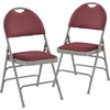 image:imageFlash Furniture 4 Pack HERCULES Series UltraPremium Triple Braced Burgundy Fabric Metal Folding Chair with EasyCarry HandleBurgundy FabricGray Frame