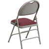 image:imageFlash Furniture 4 Pack HERCULES Series UltraPremium Triple Braced Burgundy Fabric Metal Folding Chair with EasyCarry HandleBurgundy FabricGray Frame