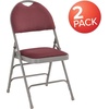 image:imageFlash Furniture 4 Pack HERCULES Series UltraPremium Triple Braced Burgundy Fabric Metal Folding Chair with EasyCarry HandleBurgundy FabricGray Frame