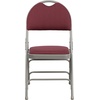 image:imageFlash Furniture 4 Pack HERCULES Series UltraPremium Triple Braced Burgundy Fabric Metal Folding Chair with EasyCarry HandleBurgundy FabricGray Frame