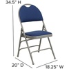 image:imageFlash Furniture 4 Pack HERCULES Series UltraPremium Triple Braced Burgundy Fabric Metal Folding Chair with EasyCarry HandleNavy FabricGray Frame