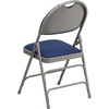 image:imageFlash Furniture 4 Pack HERCULES Series UltraPremium Triple Braced Burgundy Fabric Metal Folding Chair with EasyCarry HandleNavy FabricGray Frame