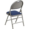 image:imageFlash Furniture 4 Pack HERCULES Series UltraPremium Triple Braced Burgundy Fabric Metal Folding Chair with EasyCarry HandleNavy FabricGray Frame