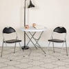 image:imageFlash Furniture 4 Pack Hercules Series Black Vinyl Metal Folding Chair with Carrying Handle and Madelyn Folding Card Table  Black  Portable Square Table with Collapsible Legs