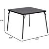 image:imageFlash Furniture 4 Pack Hercules Series Black Vinyl Metal Folding Chair with Carrying Handle and Madelyn Folding Card Table  Black  Portable Square Table with Collapsible Legs