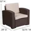 image:imageFlash Furniture 4 Piece Outdoor Faux Rattan Chair Sofa and Table Set in Chocolate BrownChocolate Brown