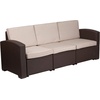 image:imageFlash Furniture 4 Piece Outdoor Faux Rattan Chair Sofa and Table Set in Chocolate BrownChocolate Brown