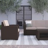 image:imageFlash Furniture 4 Piece Outdoor Faux Rattan Chair Sofa and Table Set in Chocolate BrownChocolate Brown